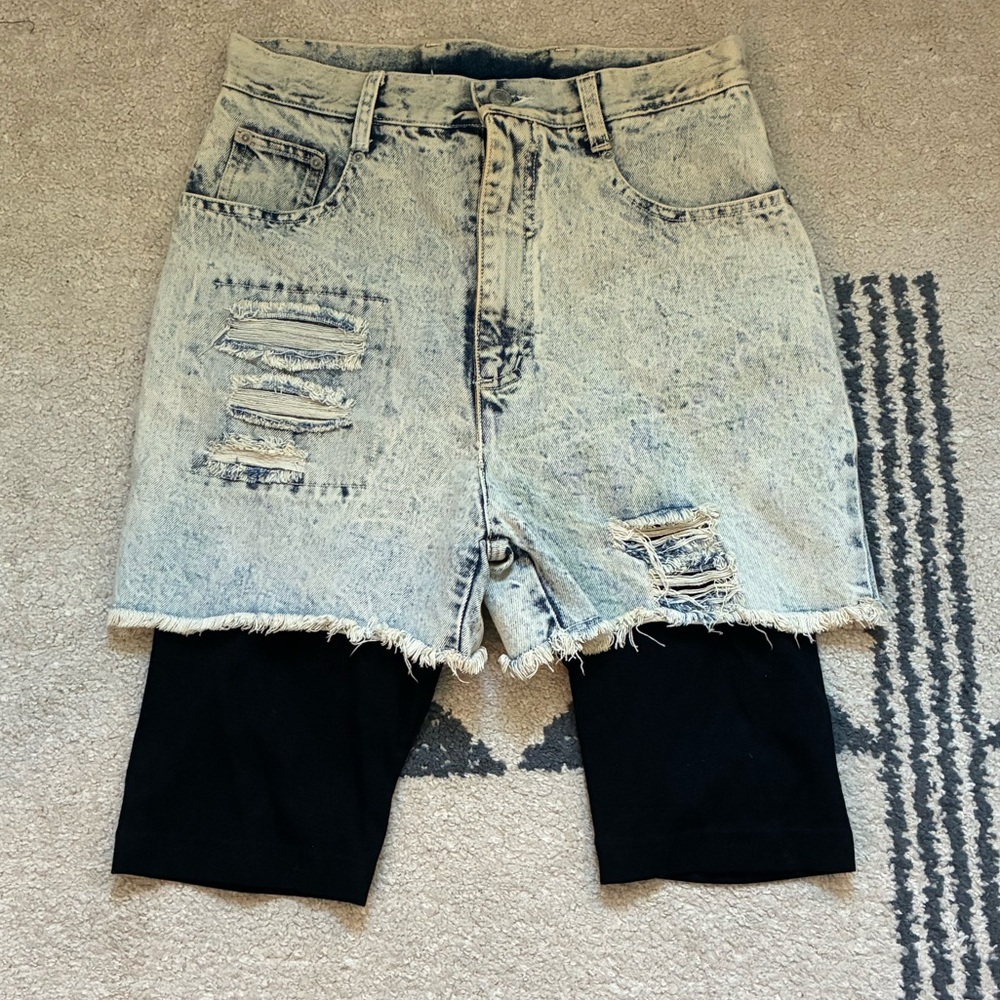 Vintage 80s Grunge Acid Wash Jean Shorts